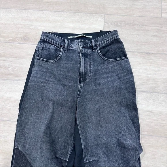 ALEXANDER WANG pack mix hybrid high waisted cargo jeans black size 25 - Picture 8 of 12